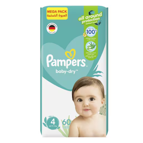 حفاضات اطفال بامبرز بيبي دراي رقم 4، 60